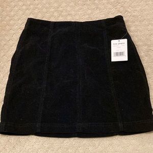 Free People Corduroy Black Mini Skirt Size 4
